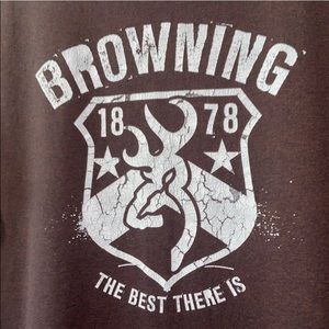 Browning 1878 “The Best There Is” Print Shirt Good Cond Deer Logo Graphic XL